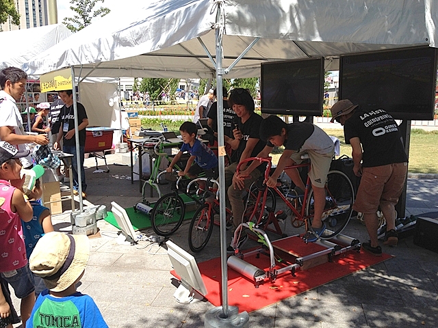 ローラー台で競争