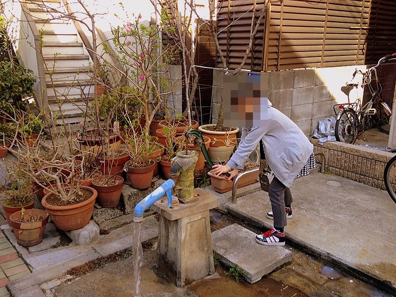 昔ながらの給水ポンプ